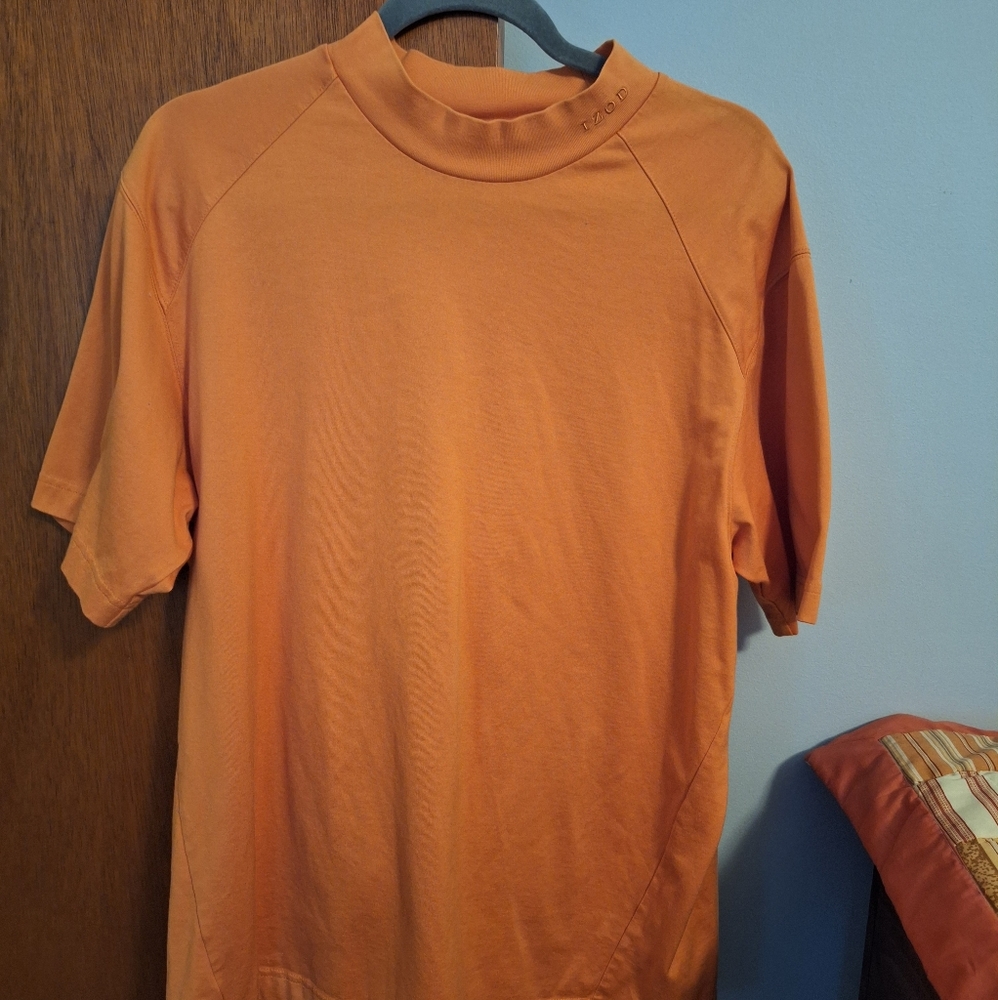 Izod XFG Orange/Gold Men's Mockneck Shirt Size L